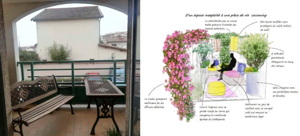 Projet de loggia d'A Traits Jardin