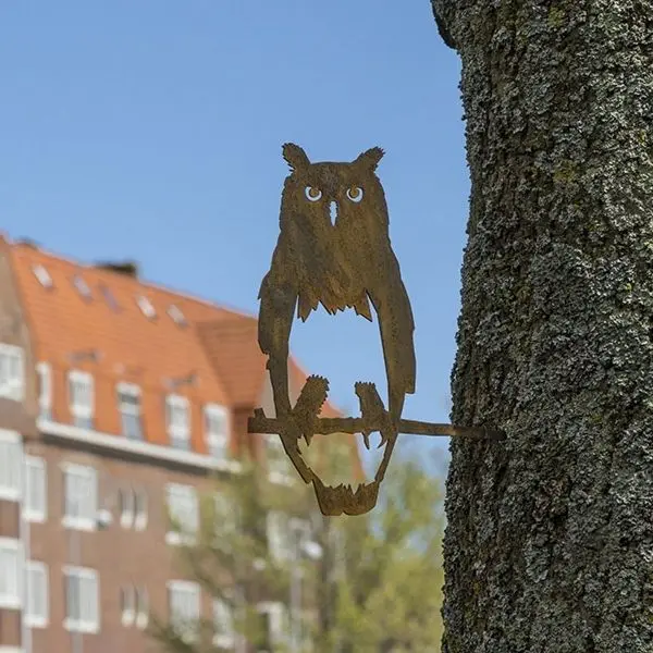 Hibou en acier corten