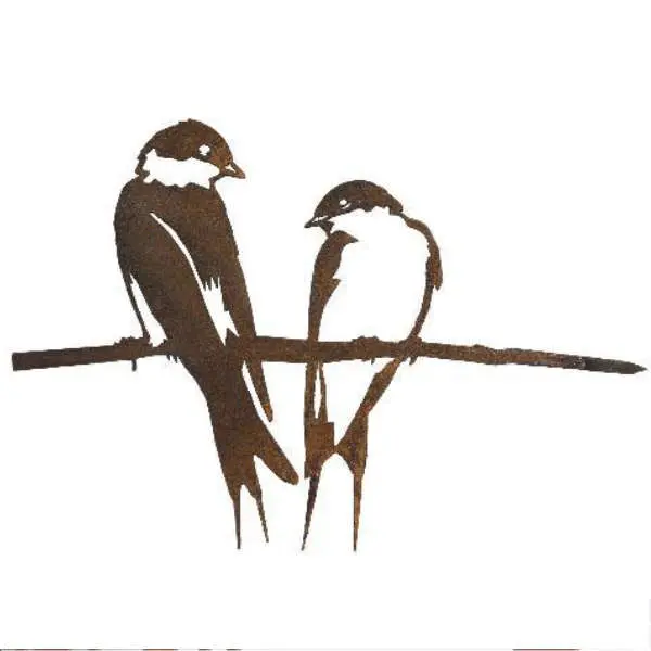 Silhouettes d'hirondelles en acier corten