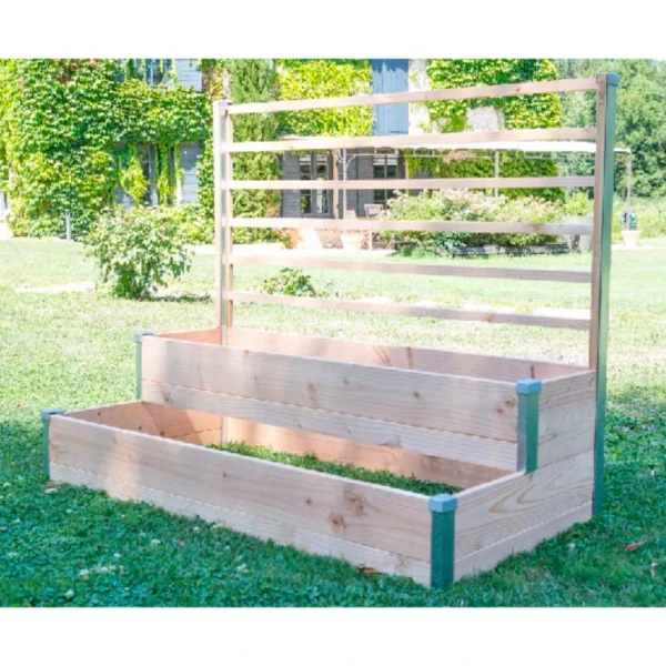Jardinière potagère en bois à deux étages