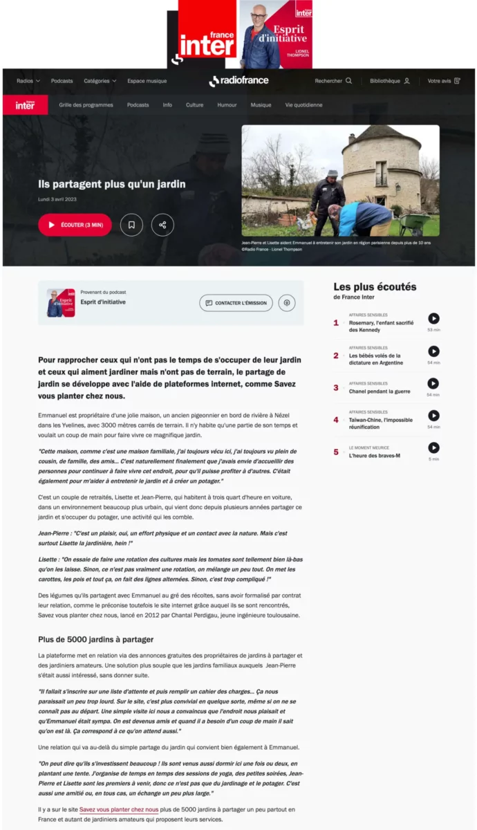 Esprit d'initiative sur Savez-vous Planter Chez Nous