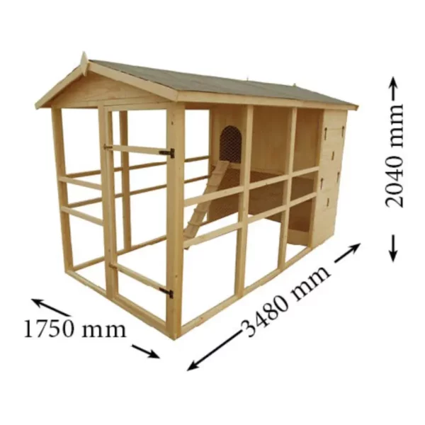 Poulailler en bois XXL, grande taille pour 8 à 12 poules – Image 2
