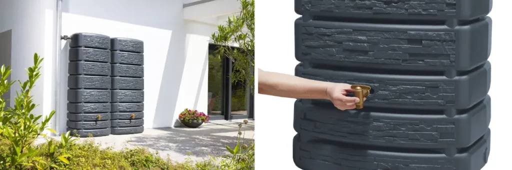 Cuve a&eacute;rienne Slim Stone pour r&eacute;cup&eacute;rer l'eau de pluie