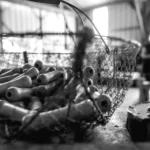 Paniers en fil de fer tressé fabriqués par Aude, atelier Aert-Fil