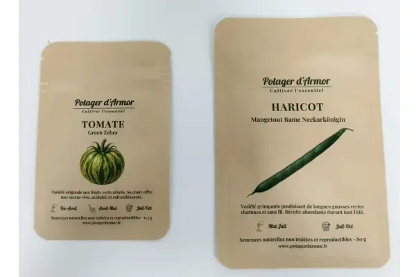 Les sachets de semences potagères du Potager d'Armor